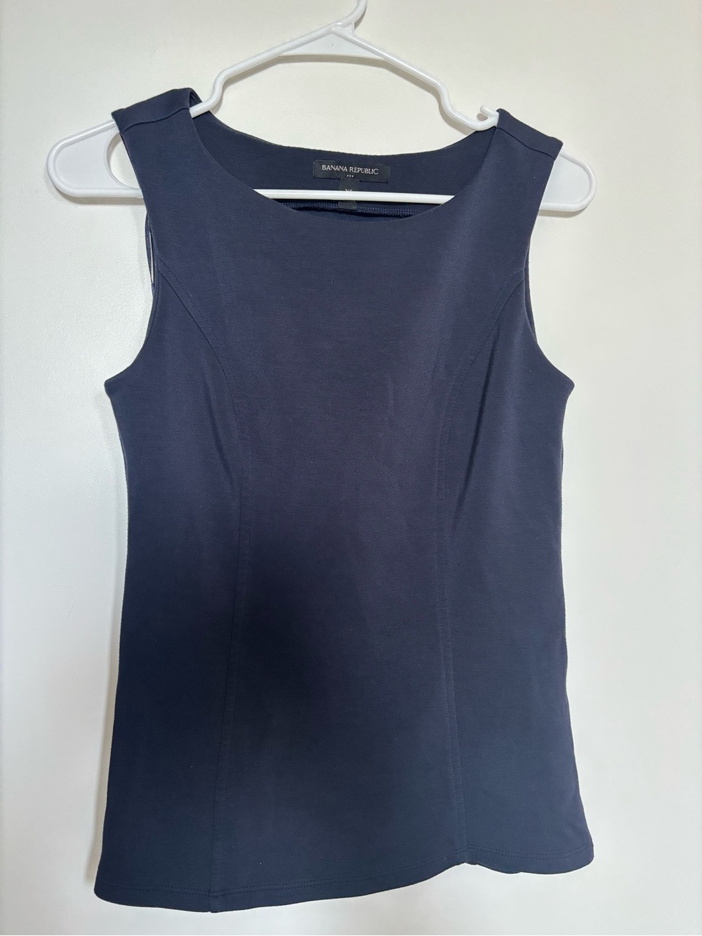 Banana Republic Women’s Navy Scuba Boat Neck Top